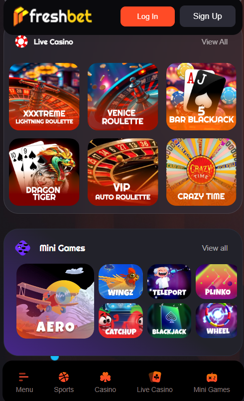 FreshBet Casino mobile